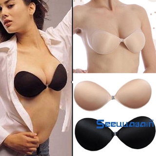 ❥☀✿SEESilicone Gel Invisible Bras Self-adhesive Stick On Push Up Strapless Backless