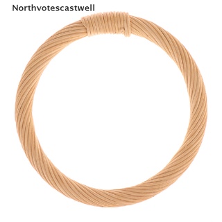 Northvotescastwell Round Weave Wooden Rattan Replacement Handle Handbag Purse Frame DIY Bag Parts NVCW