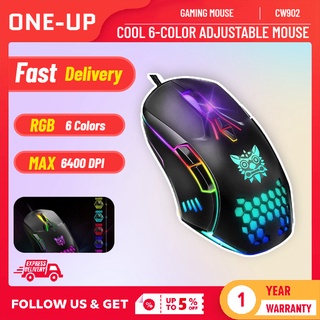 Onikuma CW902 Gaming Mouse Wired USB Optical Computer Mice with RGB Backlit