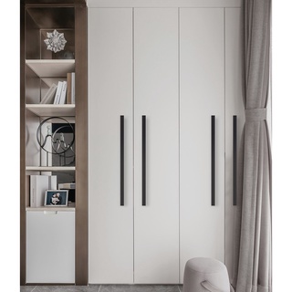 Modern and simple black aluminum closet handle cabinet door handle cabinet drawer handle lengthened (9)