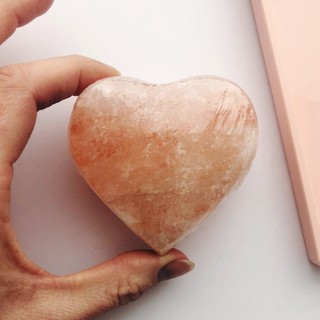 Heart Shaped Pink Himalayan Salt Stone for Hot Cold Massage Therapy Deodorant Spa Crystal Salt 150g