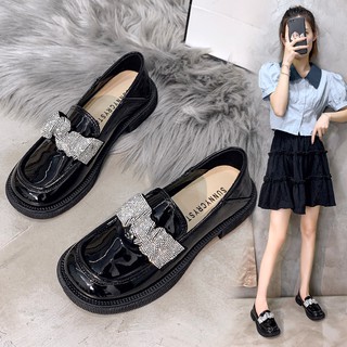Small Leather Shoes Female Summer Thin British Wind Black Single Shoes