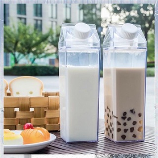 【Available】Acrylic Water Clear Transparent Bottle Stylish Milk Carton Shaped Water Bottle Milk an