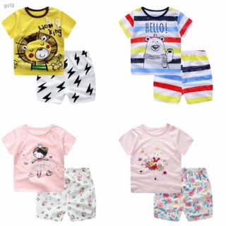 ﹉✤■Little Angels 2pc Newborn Infant Baby Toddler Cotton Tee Tshirt Short Set