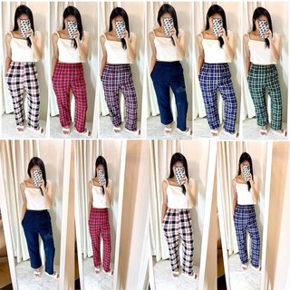 Skusta Clee Checkered Unisex Plaid High waist Cotton Woven Pranela Pajama Pants - Freesize