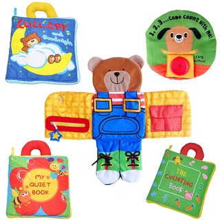 6 pcs Set Infant Baby Soft Cloth Book Rustle Sound Kid's Early Education Books