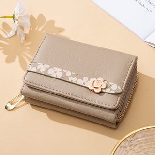 2021 Fashion Wallet Women Small 3 Folds Coin Purse Korean Short Wallet Leather Women's Card Wallet