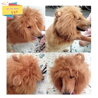 【Spot supply】 Pet Costume Lion Mane Wig with Ears for Dog Cat Halloween Clothes Fancy Dress up