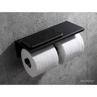 Brushed & Black & Brushed Gold & Chrome Stainless Steel Toilet Roll Holder Double Ring Toilet Paper (9)