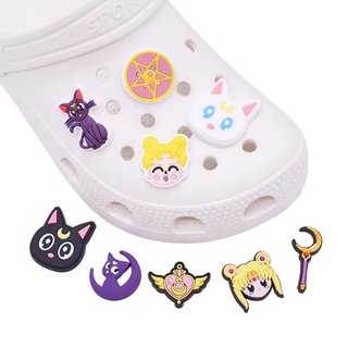 （Hole Shoe Decoration）Jibbitz_CROCS''s Sailor Moon Decorative Shoe Flower Detachable PVC Soft Rubber Shoe Buckle