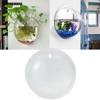 Supperbig Creative Wall Mounted Clear Acrylic Round Fish Tank Flower Pot Vase Home Decor