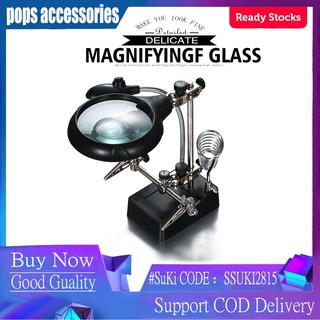 2.5X 7.5X 10X LED Light Magnifier Soldering Desk Lamp Repair Clamp Desktop Magnifying Glasses Tools
