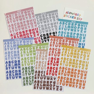 2 Pcs/Set Korea IG Cute Color English Alphabet Number Stickers Journal Album Collage Mark Material Decoration Stickers