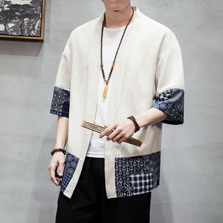 ﹊◊❡◈Kimono Men Japanese Kimono Traditional Samurai Costume Japanese Clothing Blouse Shirt Haori Yuka (5)
