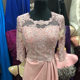 Blushpink lace with hi multi gown
