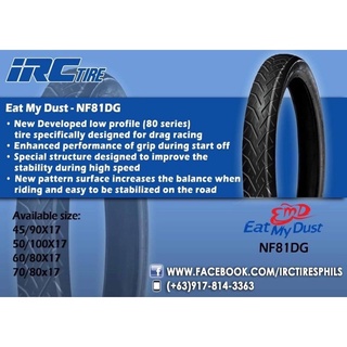 IRC EAT MY DUST MOTORCYCLE TIRES 45x90x17 | 50x100x17 BEST FOR RIMSET