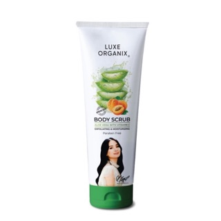 Luxe Organix Face & Body Scrub Aloe Vera Apricot Scrub with Vitamin C 180g