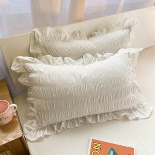 COD Pillow Case 1 PIECE Ruffle Lace Seersucker Design Envelope Type Pillowcase 48x74cm Pillow Cover (1)