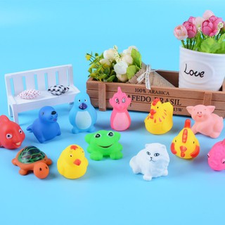【Ready Stock】ஐ♕13PCS Baby Colorful Rubber Float And Sound Baby Bath Toys