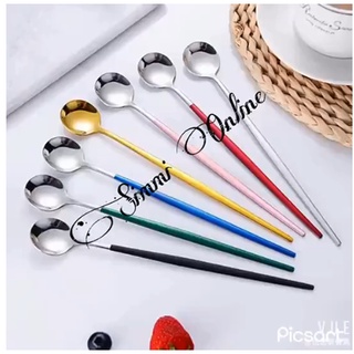 Gold-plated Stainless Steel Long Handle Coffee Mixing Spoon Dessert Spoon Mug Spoon