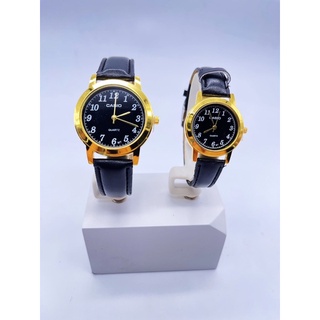 leather strap couple watch analog watch