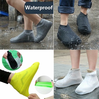 【spot goods】❃Silicone rain boots, Waterproof Shoes, rain cover, thick non-slip wear, Men and Women C