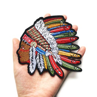 Small Embroidery Feather Indian Chief Sew Iron On Patch Badge Bag Hat Jeans Jackets Fabric Applique