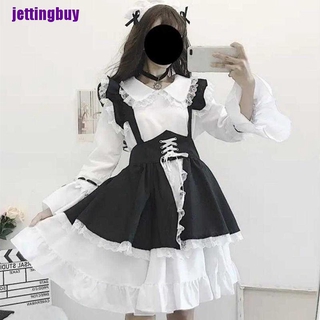 JYPH Women Maid Outfit Anime Dress Apron Dress Lolita Dress Men Cafe Costume Cosplay JYPH
