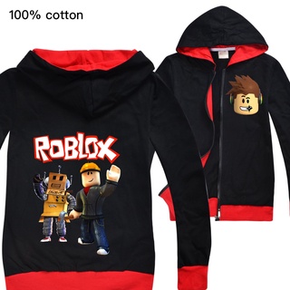 【sale】 ROBLOX Spring Autumn Boys Jacket Fashion Clothing Zipper Hooded Children Kids Outerwear