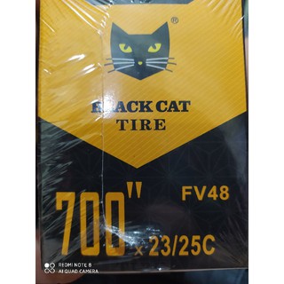 Black cat inner tube 700c 23/25c presta FV48 roadbike