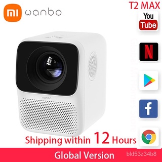 【Spot Goods】Global Version Xiaomi Wanbo T2 MAX Projector 1080P Mini LED Portable Projector 1920*1080