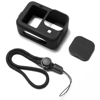 Silicone Camera Sleeve + Lens Cap Cover For GoPro Hero 9 Protective Frame Case Shell Accessories