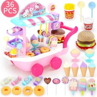 Ice Cream Dessert Food Cart Playset Kids Toys Gift Ideas