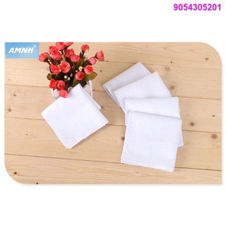 JIOGYTRC8899✟☼❍12 PCS Plain White Handkerchiefs (42*42cm)