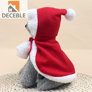 Pet Dog Cat Costume Christmas Red Hat Cloak Disguise Clothes Clothing Outfit Hat Cosplay Featival (8)