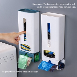 2x Garbage Bag Storage Plastic Bag Storage Box Wall-Mounted Kitchen Convenient Bag Extraction White