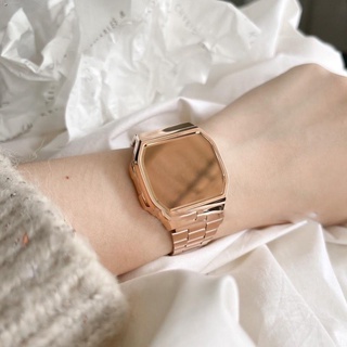 ♘❀☋Casio Touch Screen Mirror Glass Waterproof Digital Watch Fashion Stainless Wristwatch Relo W0137