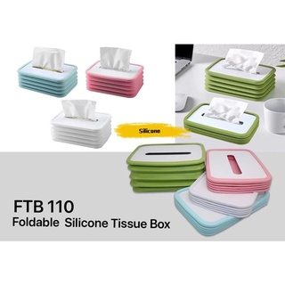 Foldable silicone tissue box or tissue holder FTB 110