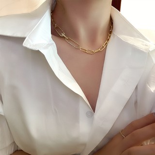Necklace female zircon metal chain necklace