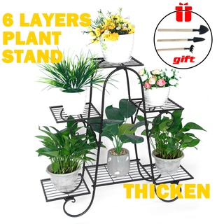 6 Tiers Plant Rack Stand Metal Shelf Plant Pots Multifunctional Wrought Iron Flower Stand Idoor