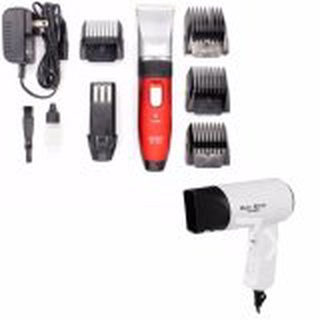 BOXIN Professional Quiet Hair Clippers Cordless Rechargeable Hair Clippers For Barbers (Black/Red) w (1)