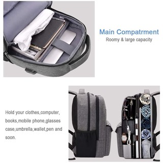 travel bag☄♦Lekesky baby bag mother laptop USB interface backpack large capacity (5)