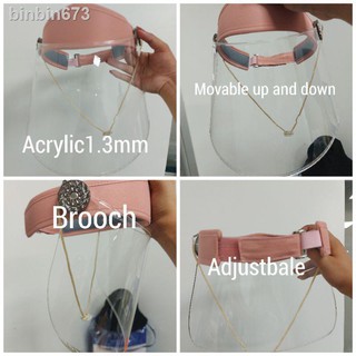 Injury & Disability Support❄Fashion Acrylic/Face Shield/ with brooch design/Movable/Good Quality