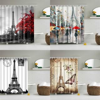 2020 black white Paris Landscape Shower Curtain for bathroom polyester fabric waterproof screen bath curtains home decoration