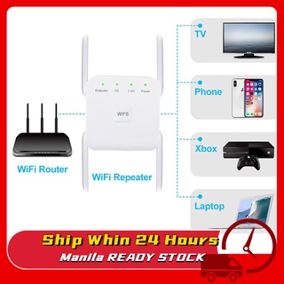 5G WiFi Repeater WiFi Wireless Repeater Router Signal range Extender 2.4G 300Mbps 5G 1200Mbps