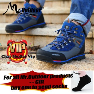 Mr.Outdoor COD Men Hiking Boots Fashion Genuine Leather High Cut Shoes Climbing Outdoor Sport Boots