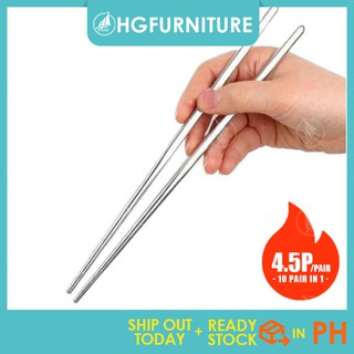 Hygge10 Pairs Non-slip Stainless Steel Chopsticks