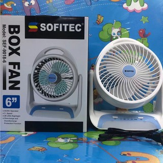 Portable Electric fan 6 inches Rechargeable fan with Led light SEF-9018-6