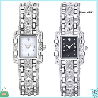 clearance479 Fashion Women Rectangular Dial Alloy Linked Strap Band Analog Quartz Wrist Watch