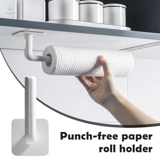 Kitchen Self-adhesive Accessories Under Cabinet Paper Roll Rack Towel Holder Tissue Hanger Storage Rack 1pcs (1)